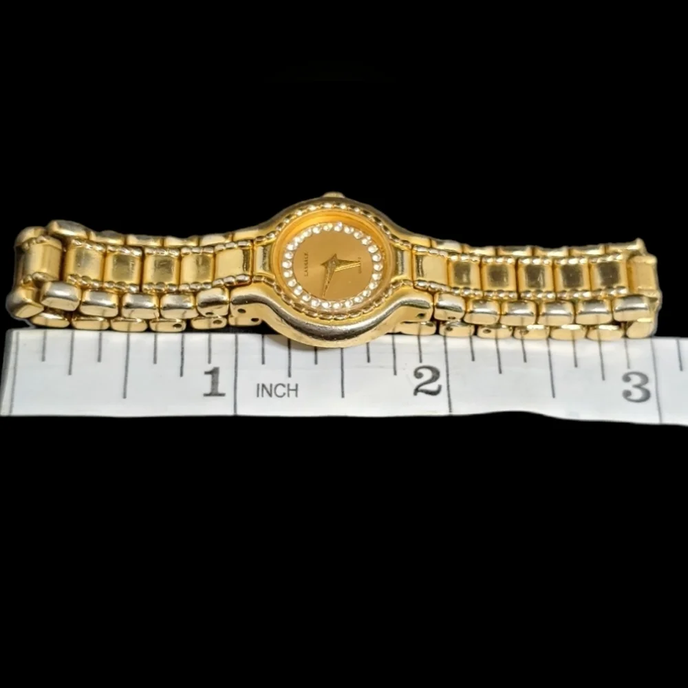 VINTAGE SEIKO LASALLE 18K GOLD PLATED WOMEN'S WATCH WITH SWAROVSKI CRYSTALS